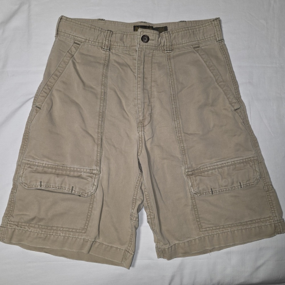 American Eagle Cargo Shorts Men's 30 Light Khaki Classic Cotton Utility Y2K